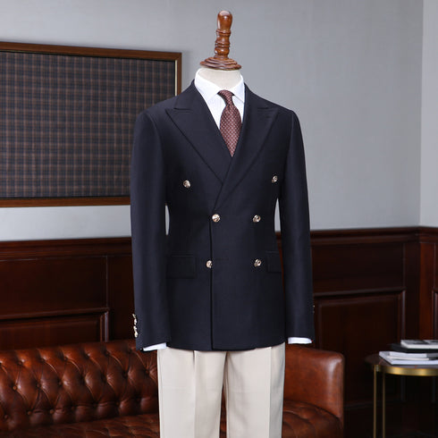 Navy Double-Breasted Blazer – Inspired by Classic Suit Blazers for Men Plus Size